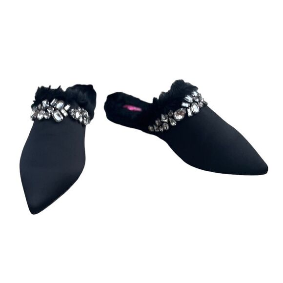 Isaac Mizrahi Live! Polyester Pointy Toe Bedazzled Mules New in Box Size 6.5 - Picture 7 of 10